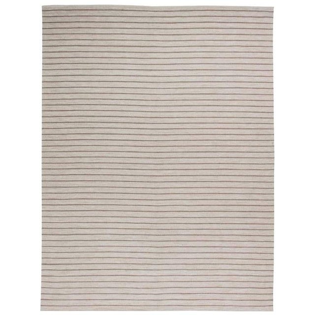 Modern Striped Flat-Weave Wool Rug by Doris Leslie Blau For Sale