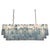 Spectacular Italian Mid-Century Modern chandelier in handblown blue Murano glass, featuring an impressive elongated...