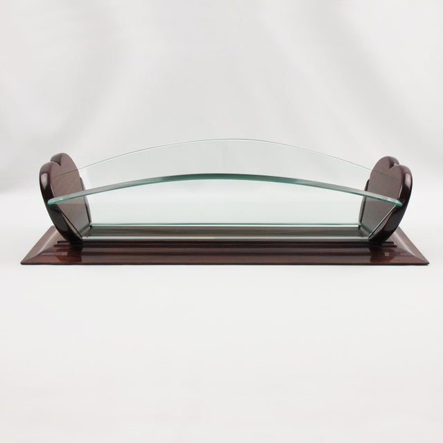 Art Deco Wood and Glass Centerpiece Bowl Basket, France Circa 1930 For Sale In Atlanta - Image 6 of 9