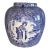 Antique English Blue and White Transferware Asian Style Vase For Sale