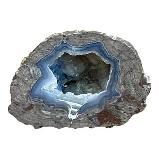 Vintage Blue Quartz Geode For Sale