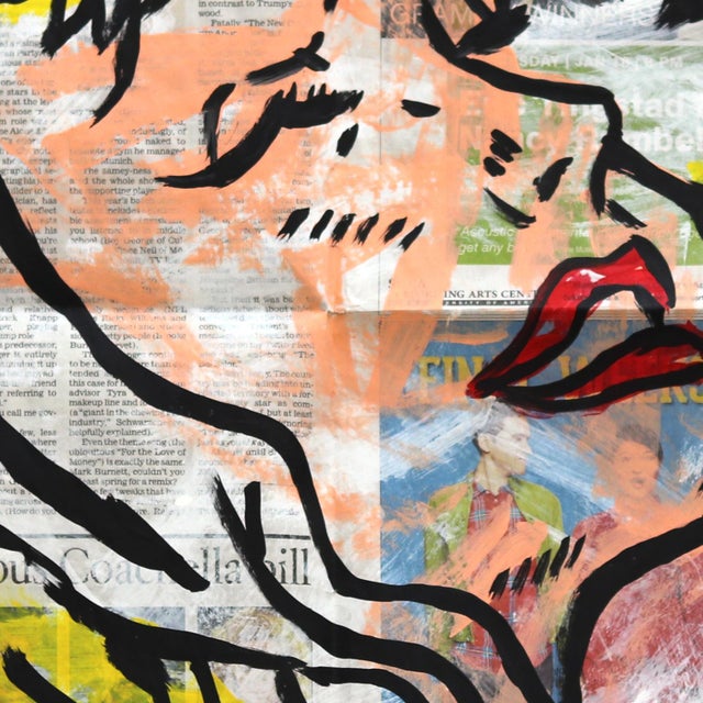 Luxury Spa Day in Tokyo - Original Pop Art Acrylic Painting on Newspaper by Gary John For Sale - Image 4 of 6