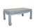 Late 20th Century Vintage Swedish Blue-Grey Wash Wood Coffee Table With Ming Style Leg and Shagreen Top For Sale - Image 5 of 13