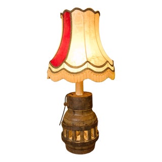 Antique Wooden Pendulum Wheel Lamp For Sale