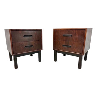 Mid-Century Danish Modern Rosewood Nightstands - Set of 2 For Sale