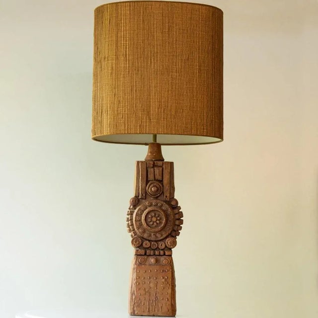 Heavy quality ceramic floor lamp, from Bernard Rooke, UK, 1970s. This lamp base brings a rich visual appeal to any...