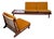 Modular Sofa TV 161 with Removable Seats in Teak & Woven Cane Including Cushion Pads and Ceramic Tray by Hans Olsen for Bramin, Denmark 1957 For Sale