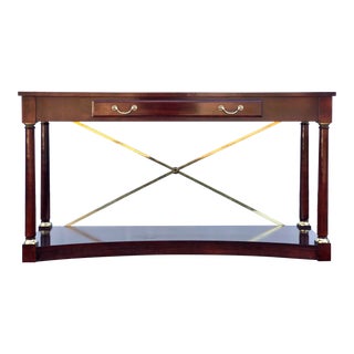 Ethan Allen Regency Style Medallion Console Table For Sale