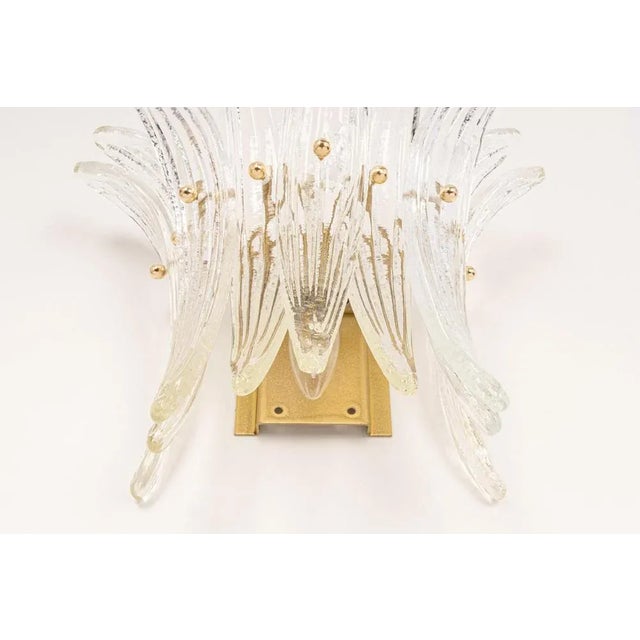 Fantastic pair of mid-century wall sconces with murano glass pieces in each lamp, made by kalmar, austria, manufactured,...