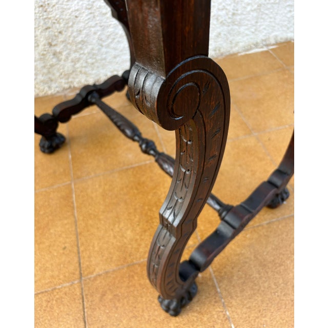 Spanish Baroque Style Oak Side Table, Early 20th Century For Sale - Image 13 of 17