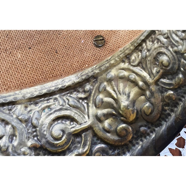 French-Style Round Mirror with Brass Frame, 1970s For Sale - Image 9 of 18