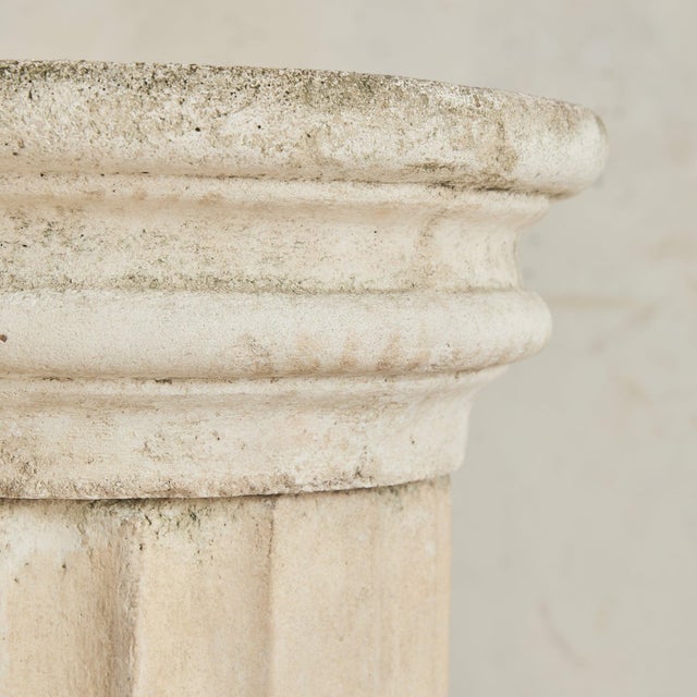 French Fluted Stone Pedestal, 1960s For Sale - Image 11 of 11