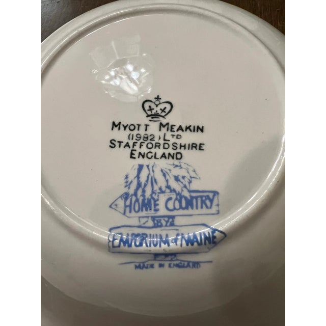 Blue 1980s Vintage Blue Country Scene by Myott Meakin Staffordshire Set- 10 Pieces For Sale - Image 8 of 12