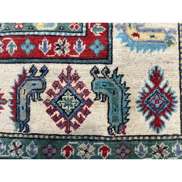 Blue-Gray Kazak Wool Tribal Area Rug, Natural Dye, 6'4" X 9'8" For Sale - Image 11 of 15