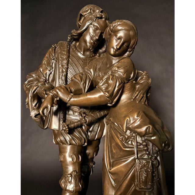 Late 19th Century Antique French Bronze Sculpture Of Faust And Marguerite, By Guillaume Denièr For Sale - Image 4 of 10