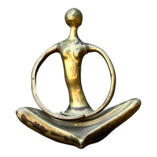 Vintage Brass Abstract Figure For Sale