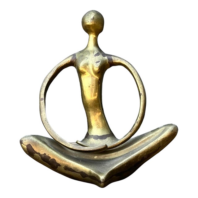 Vintage Brass Abstract Figure For Sale