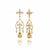Silver, Gold Fleur de Lis Earrings with citrine and colorless topazes. Vintage Inspired Statement Earrings. Weight: 4.5 gr...