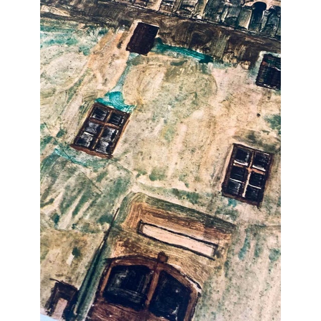 Modern Egon Schiele Lithograph Signed #‘Ed Ltd. Ed. “ Krumau Town-Hall” 1910 +Framing For Sale - Image 3 of 4