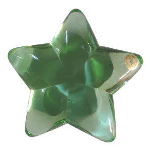 Green Lead Crystal Star Paper Weight