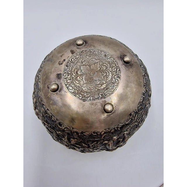 Antique Decorative Silver Bowl For Sale - Image 5 of 10