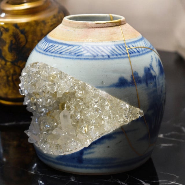 Kintsugi Geode Vase by Myriam Greff For Sale - Image 6 of 13