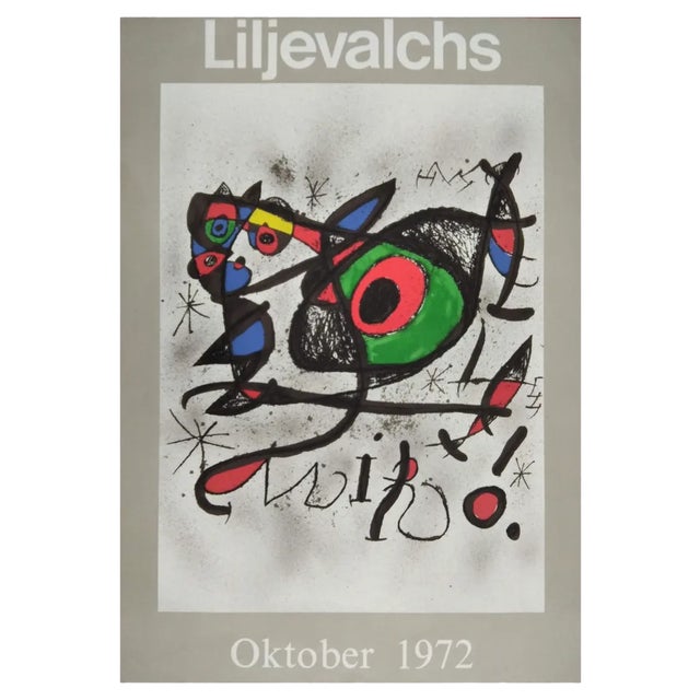 Joan Miro, Liljevalch Exhibition Poster, 1972, Lithograph, Framed For Sale