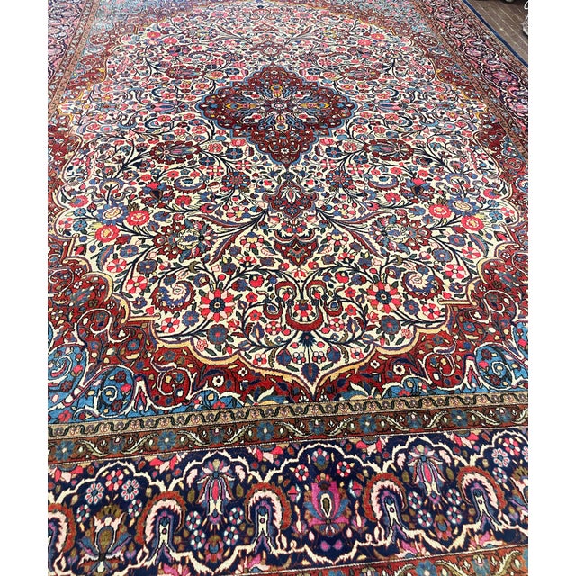 Antique Persian Dabir Kashan Carpet, 8'7" × 11'8" For Sale In Chicago - Image 6 of 10