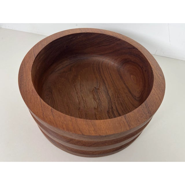 Large vintage Scandinavian bowl with fluted detail crafted in solid teak. Excellent for use as a fruit or salad bowl or...