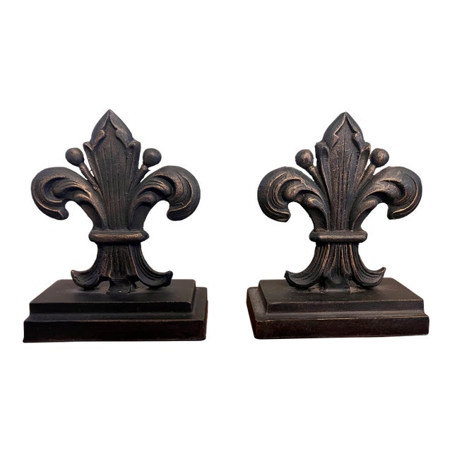 Pair of Fleur De Lis Bookends For Sale