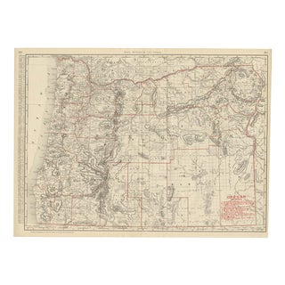 Antique Map of Oregon The Beaver State by Ran McNally, 1899 For Sale