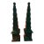 Obelisks Pair With Orb Finial Painted in Faux Malachite. A Pair Neoclassical For Sale