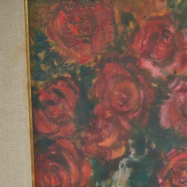 Gabriella Bertacchini, Roses, 1970s, Oil on Canvas, Framed For Sale - Image 3 of 6