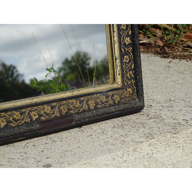 Antique Mirror with Black and Gilt Frame, 1890s For Sale - Image 9 of 18