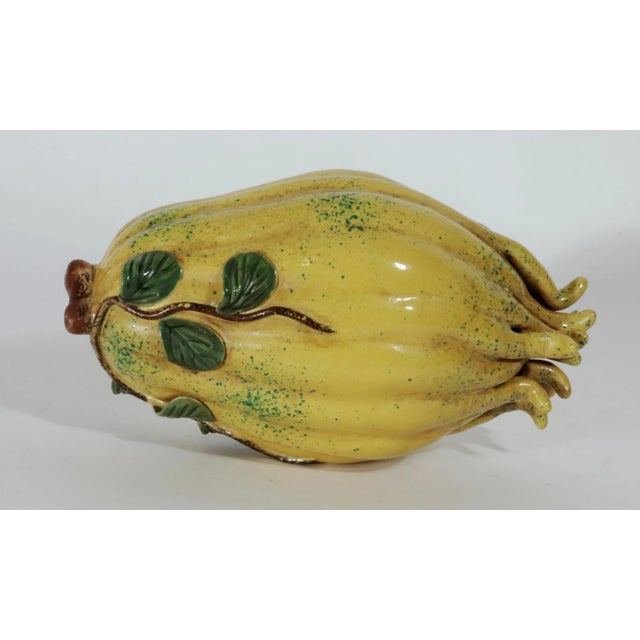 Chinese Porcelain Altar Fruit in the Form of a Buddha's Hand Citron For Sale - Image 4 of 7