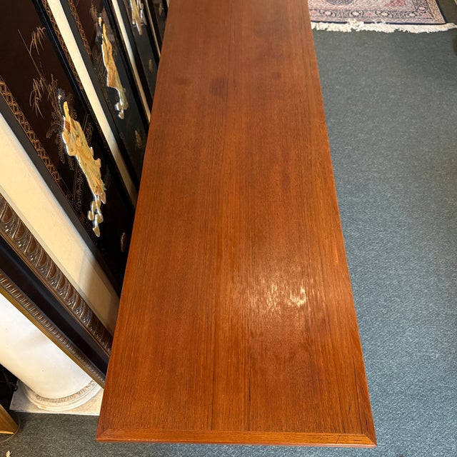 Wood Mid 20th Century Teak Wood Office Desk With Cabinet For Sale - Image 7 of 18