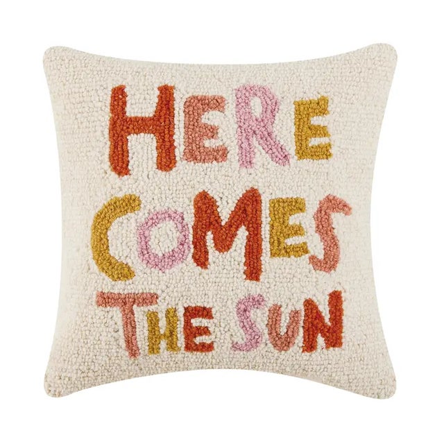 Spritely Home Here Comes The Sun Hook Pillow, 16" x 16" For Sale - Image 4 of 4