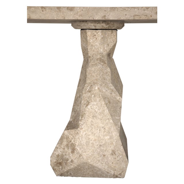 Stone NOIR Tilden Console, White Marble For Sale - Image 7 of 9