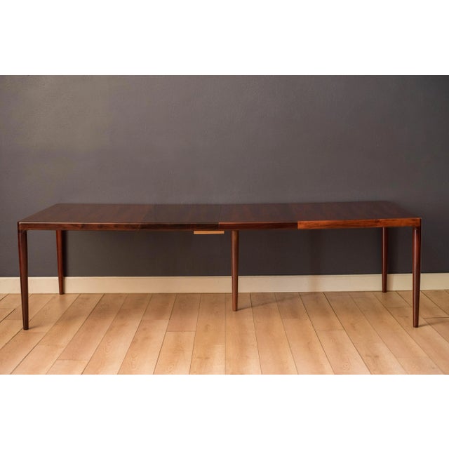 Mid-Century Modern Vintage Danish Rosewood Extension Dining Table For Sale - Image 3 of 10