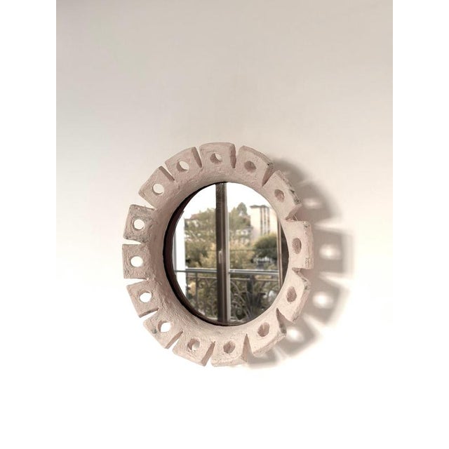 Gold Fiore Handmade Ceramic Mirror by Renzo Maar For Sale - Image 8 of 15