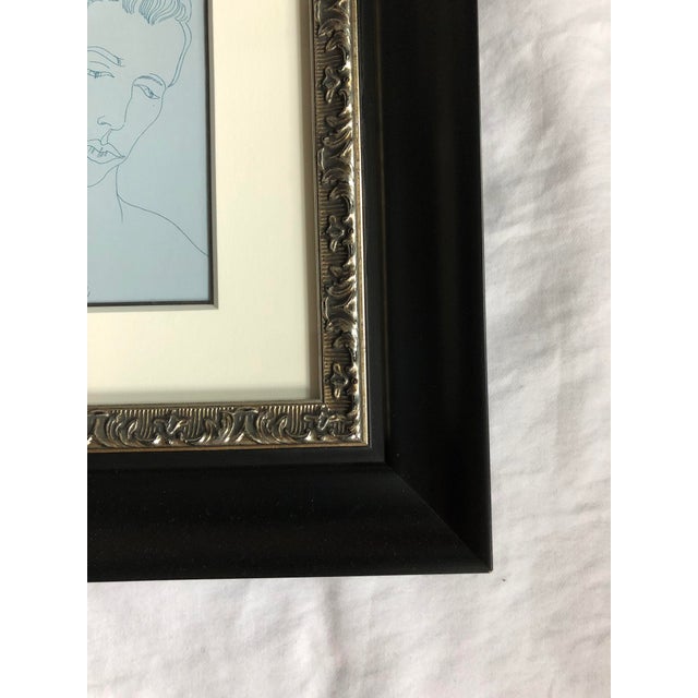 Figurative Andy Warhol Male Figure Postcard Print in Black and Silver Frame For Sale - Image 3 of 5