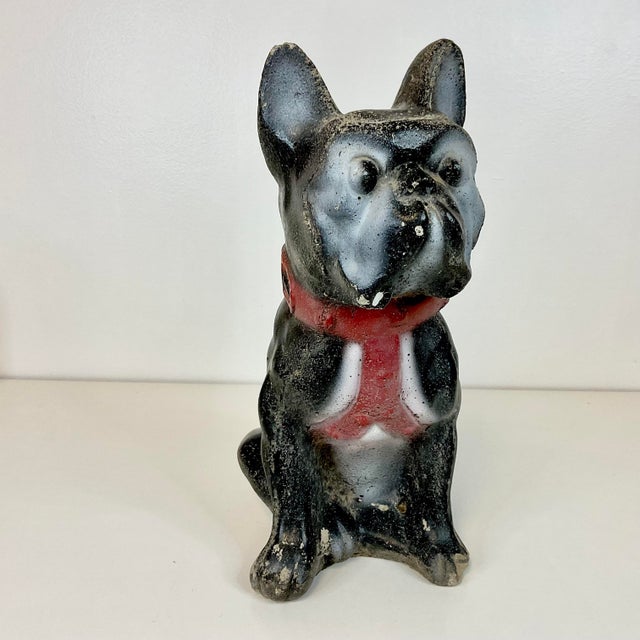 1950s Boho Chic Outdoor Garden Frenchie French Bulldog Concrete Statue For Sale - Image 14 of 14