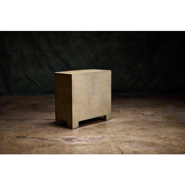 2010s Pair of Serpentine-Front Parchment Nightstands For Sale - Image 5 of 14