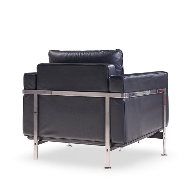 Robert Haussmann for De Sede Mid Century Black Leather Chairs - Pair For Sale - Image 10 of 12
