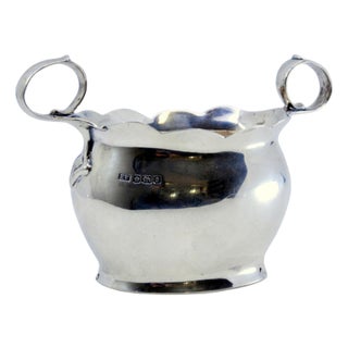 Plain Silver Compote Dish with Wavy Edge For Sale