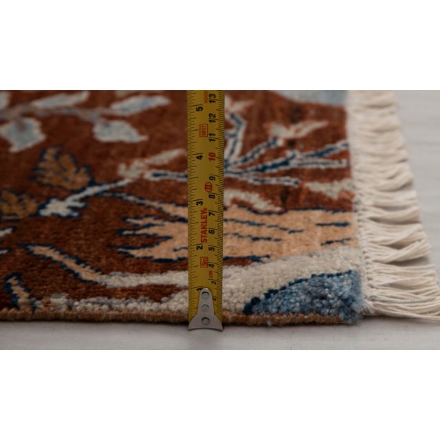 9x12 Ft. Red Peacock Garden Bird Design Handnotted Oushak Wool Rug For Sale - Image 10 of 18