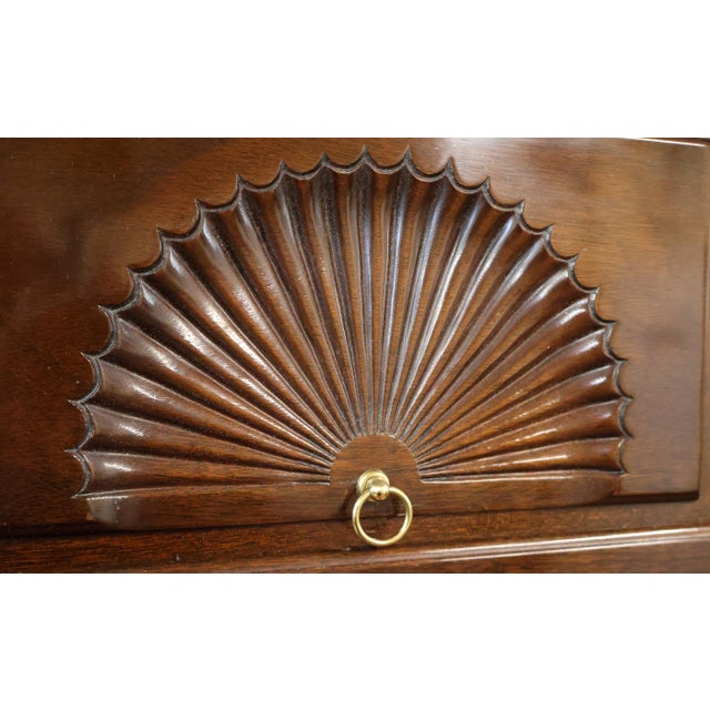 Brown 1980s L & J.G. Stickley Queen Anne Style Mahogany High Dresser High Chest Highboy For Sale - Image 8 of 18