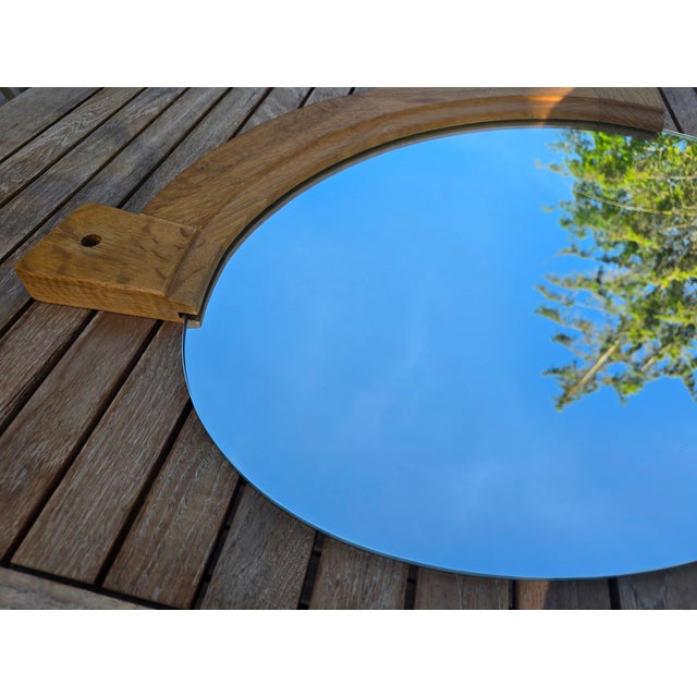 Oval mirror by Guillerme and Chambron for your home. 1960. Solid oak frame. Simple yet substantial shapes. Clean lines....