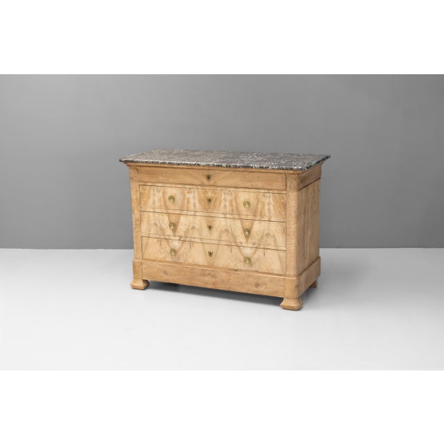Walnut Commode with Marble Top, 1880 For Sale - Image 3 of 12