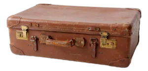 Vintage Brown Leather Suitcase